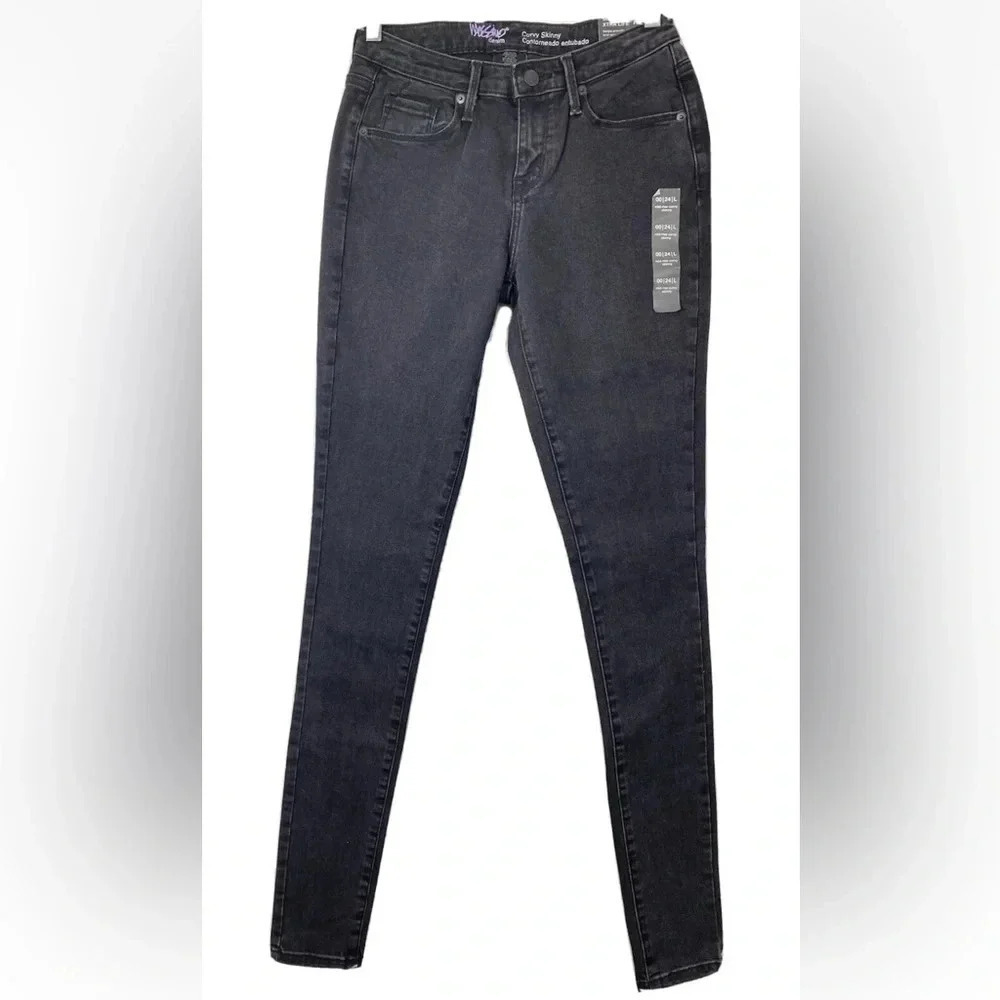 NWOT Mossimo Curvy Skinny Power Stretch Women Black Denim Jeans Size 00 …